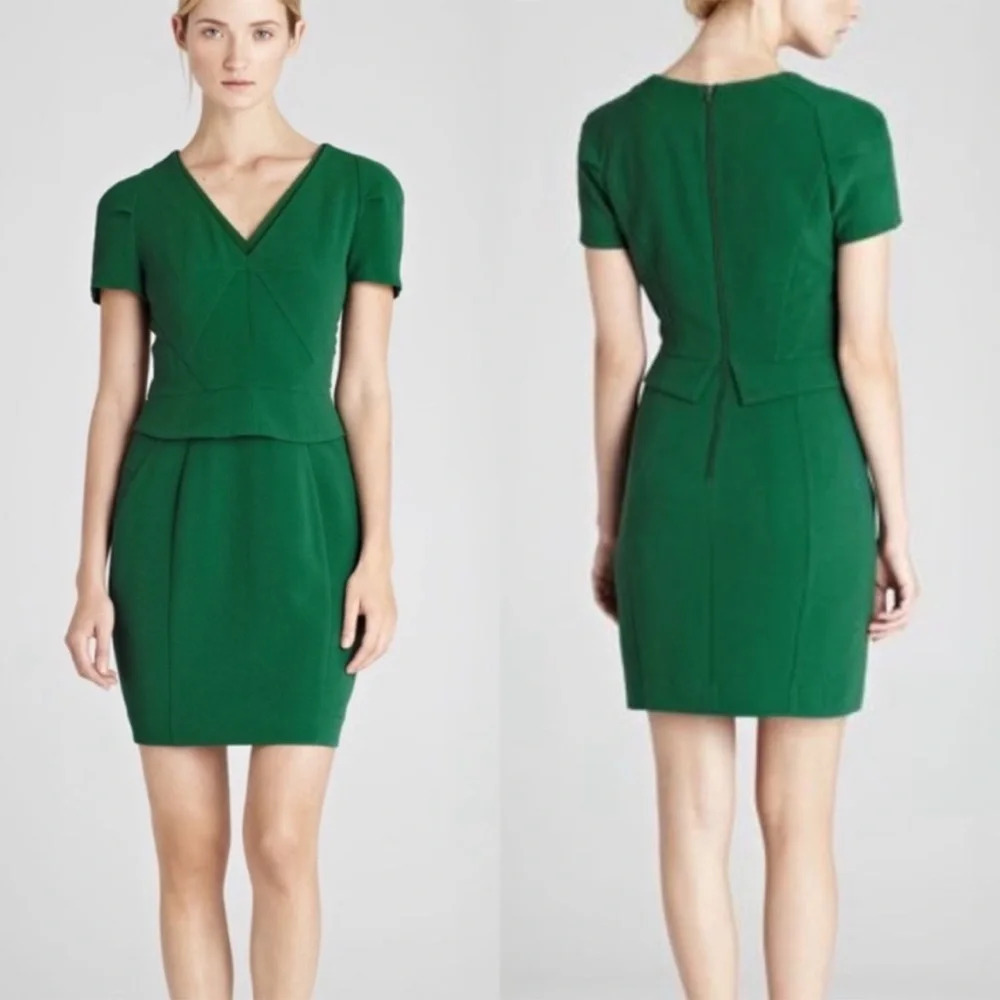 Reiss Marcia Green V-Neck Dress Size 6